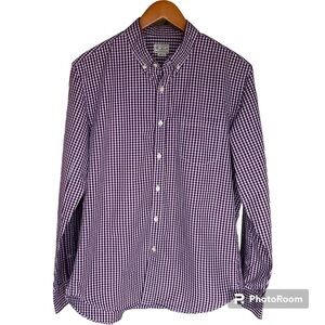J CREW MENS BUTTON DOWN CHECKED SHIRT SIZE L